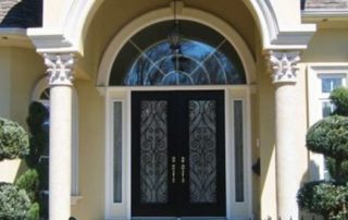 black double exterior front door