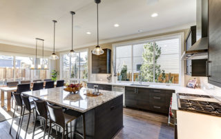 modern kitchen with double pane windows